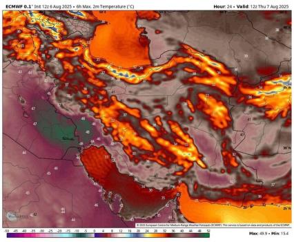 اخطار افزایش دما تا ۵۰ درجه بارندگی باران در ۴ استان