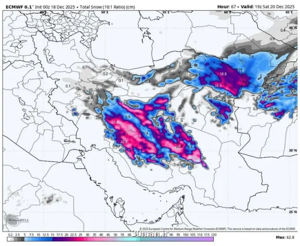 بارندگیها در بیشتر نقاط کشور تشدید می شود هشدار کولاک برف و یخبندان